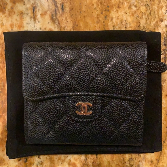 CHANEL Handbags - Chanel Caviar Quilted Compact Flap Wallet